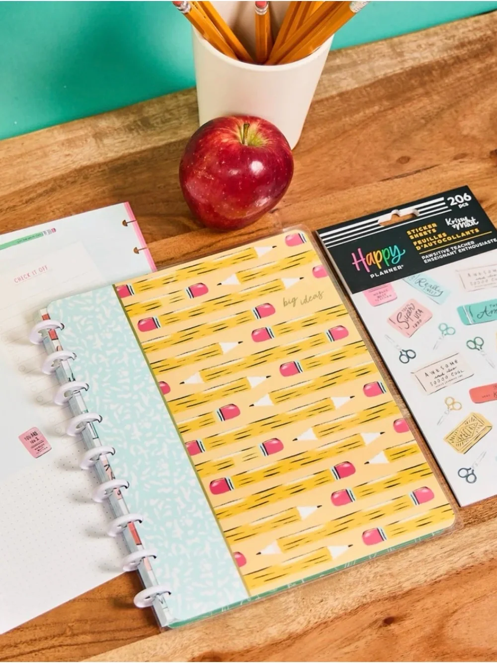 Happy Planner Pastel Sticker & Notebook Set - Pink, Mint, Cream